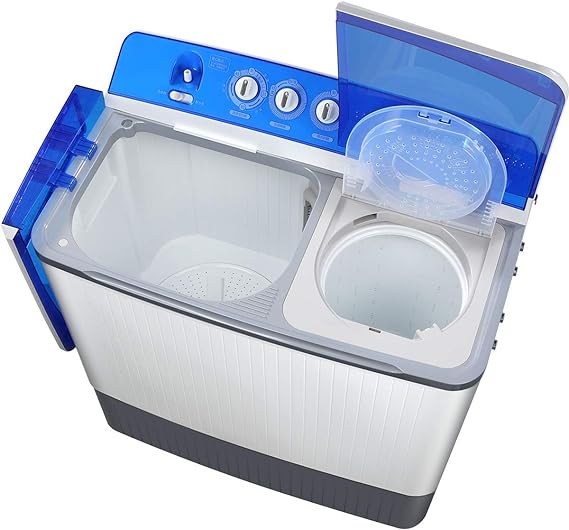 18kg Wash & Spin Twin Tub Washing Machine - White/Blue Cover