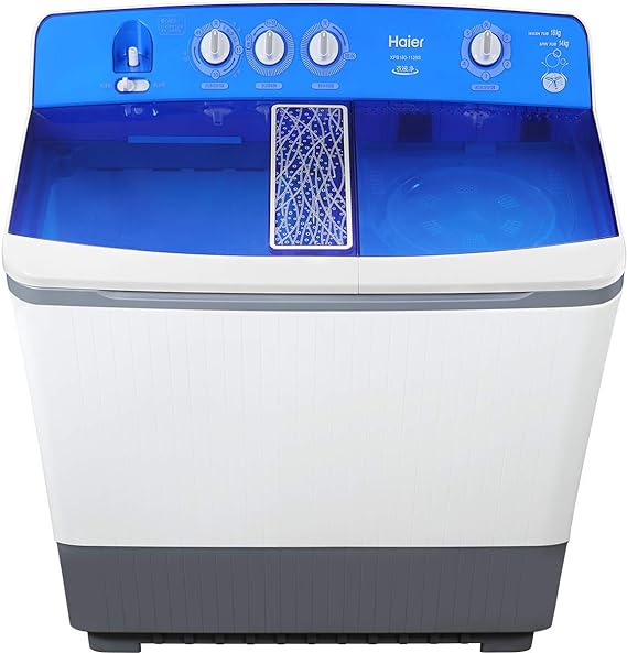 18kg Wash & Spin Twin Tub Washing Machine - White/Blue Cover
