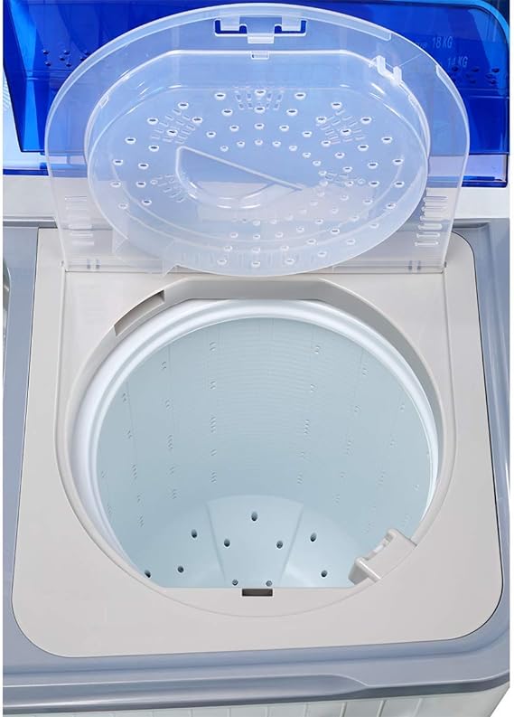 18kg Wash & Spin Twin Tub Washing Machine - White/Blue Cover