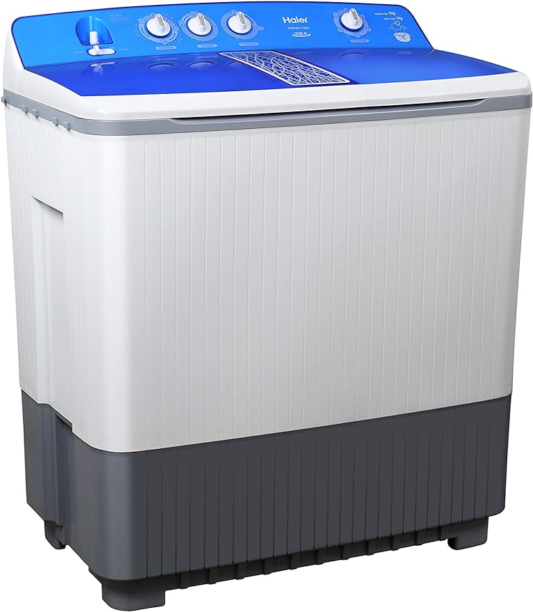 18kg Wash & Spin Twin Tub Washing Machine - White/Blue Cover