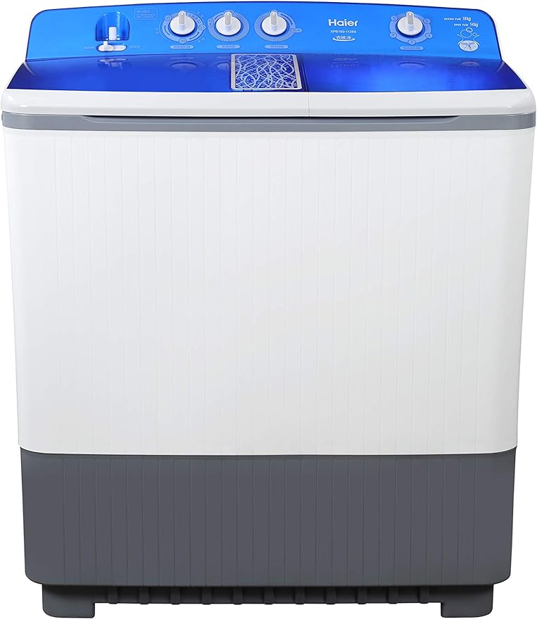 18kg Wash & Spin Twin Tub Washing Machine - White/Blue Cover