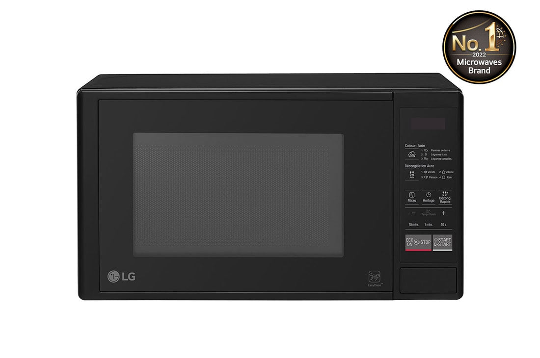 LG Microwave 20L with EasyClean coating, rounded corners, black