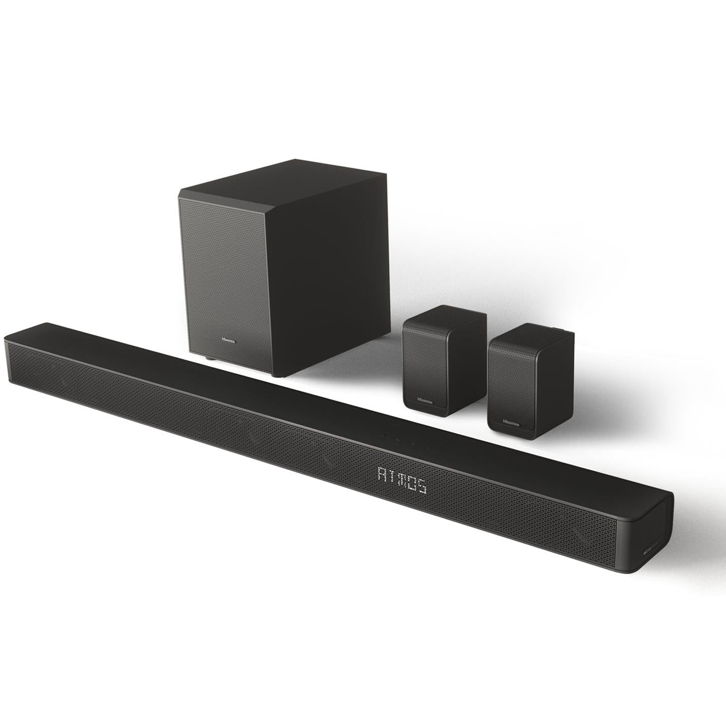 HISENSE 5.1 Ch Soundbar 340W + Dolby Atmos, Wireless Subwoofer w/ Surround Speakers AX5100G - Black